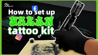 How to Set up Tattoo Kit for Beginner  Dragoart Urban Wireless Tattoo Kit