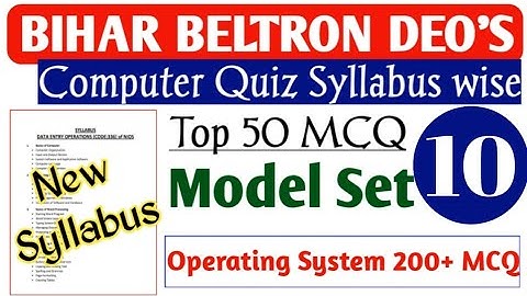 beltron Expected question paper[english/hindi]chapter wise |Model Set 10|bihar beltron computer quiz