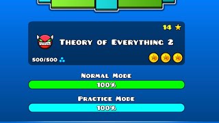 Geometry Dash - Theory Of Everything 2 - 100% (All Coins)