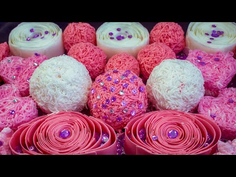 🤤 Juicy Video ASMR 🌟 Crispy Balls 😍 Cutting Cubes 🔪 Flowers and Curls 🌸 Relax 😴