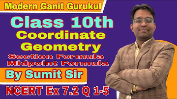 Class 10th | Coordinate Geometry | Section Formula | Midpoint Formula | NCERT Ex 7.2 Q 1-5
