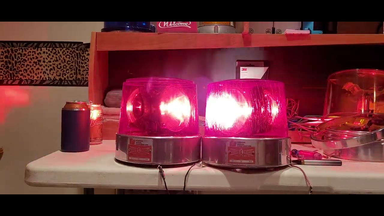 1 Pair of Red Federal Signal Model 14s - YouTube