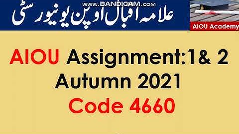 AIOU Code 4660 Solved Assignment No.1 & 2  Autumn 2021