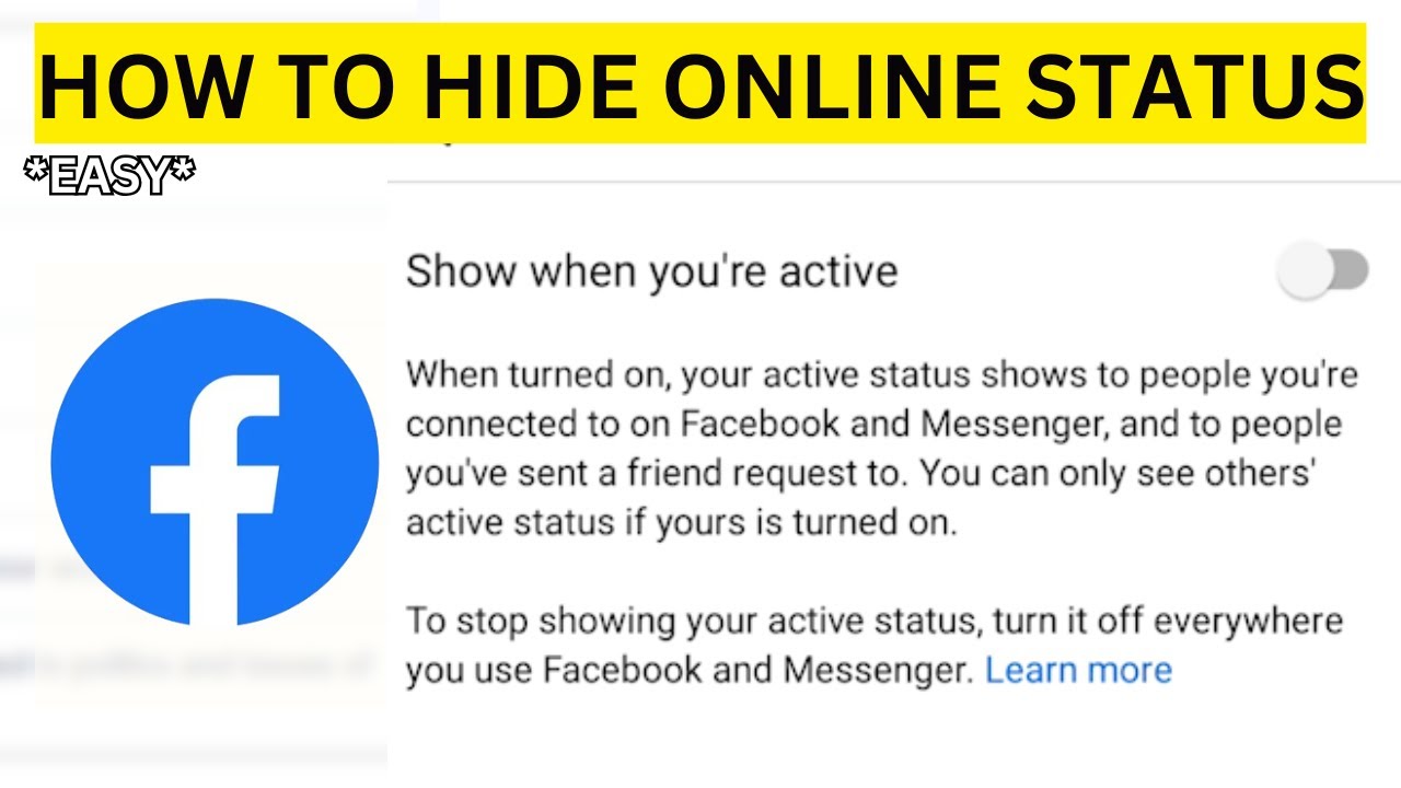 How To Hide Online Status on Facebook(EASY) - YouTube