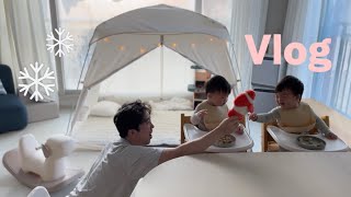 The twins’ winter vlog❄️ We built a tent in the house, and..⛺️
