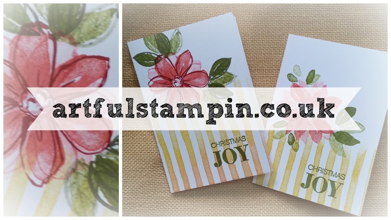 {Christmas Card stamping with Garden in Bloom and Brushstrokes from Stampin' Up!} stamping ground ky