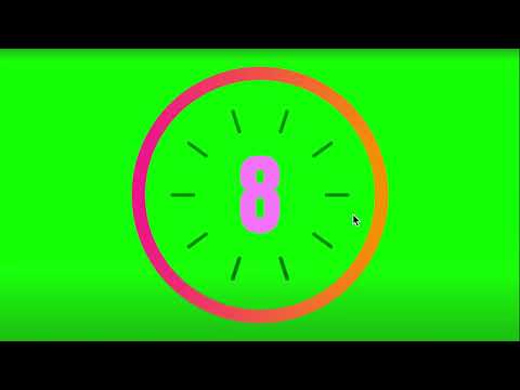 21 seconds countdown timer with number display & with Alarm 🔔  | Greenscreen | copyright free