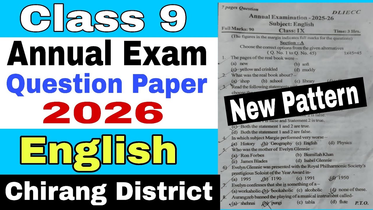 Annual Exam 2026 / Class 9 / English / Common / English Annual Exam ...