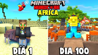 Eu sobrevivi 100 dias na ÁFRICA no Minecraft Hardcore