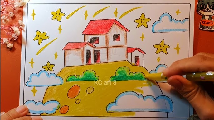 Vẽ Ngôi Nhà Mơ Ước - Nhà Trên Mây | Ngôi Nhà Trong Tranh | Draw Your Dream  House | Kcart3 - Youtube