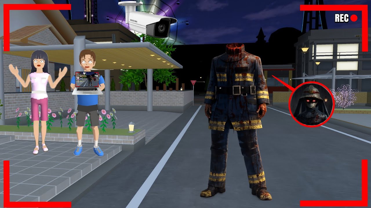 Yuta Mio Panik CCTV Merekam PEMADAM TANPA KEPALA Menyerang Kota Sakura😱|sakuraschoolsimulator