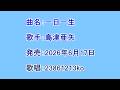 曲名:一日一生 歌手:島津亜矢 歌唱:23861213ko