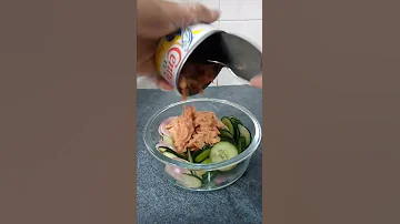 Cucumber Salad And Tuna For Dinner 