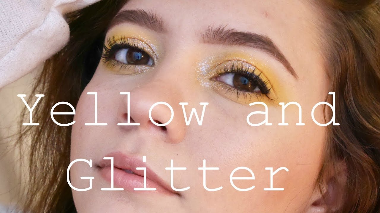 Yellow And Glitter Eye Look Quick Colorful Makeup Tutorial YouTube