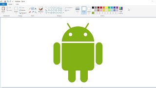 How to draw Android (operating system) logo in MS Paint | Easy step by step drawing
