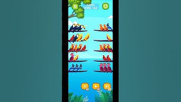 Bird sort color puzzle level 163 gameplay walkthrough solution Android gameplay #short #game