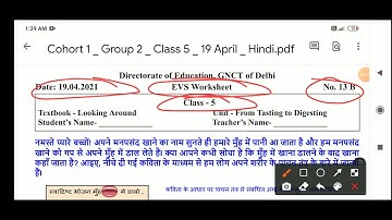 5th class EVS Worksheet no-13B Date-19/04/2021 Doe worksheet