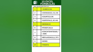 10 excel formulas | Excel Formulas List | Excel Basic Formulas #excel #formulas