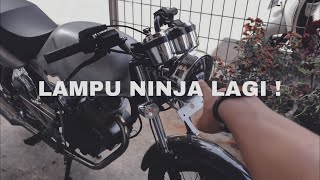 Review Kawasaki Ninja R 2013 ganti lampu depan pakai Daymaker