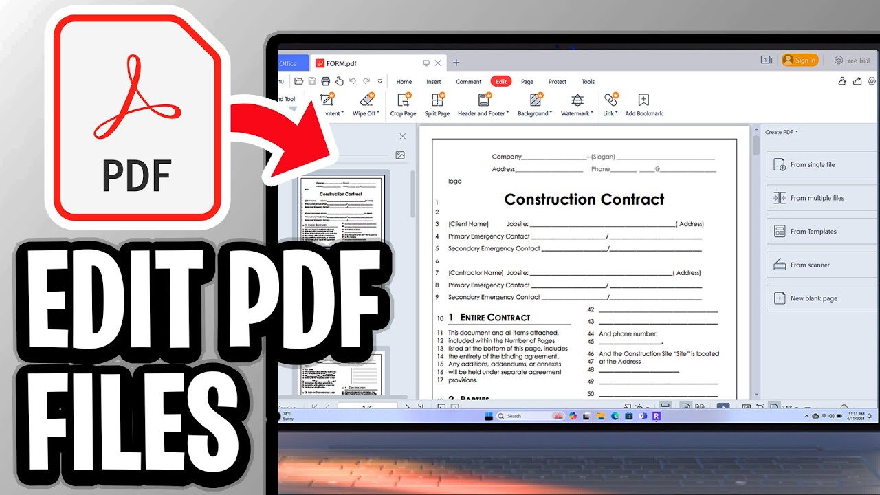 How To Edit PDF File In Laptop - Step By Step - YouTube