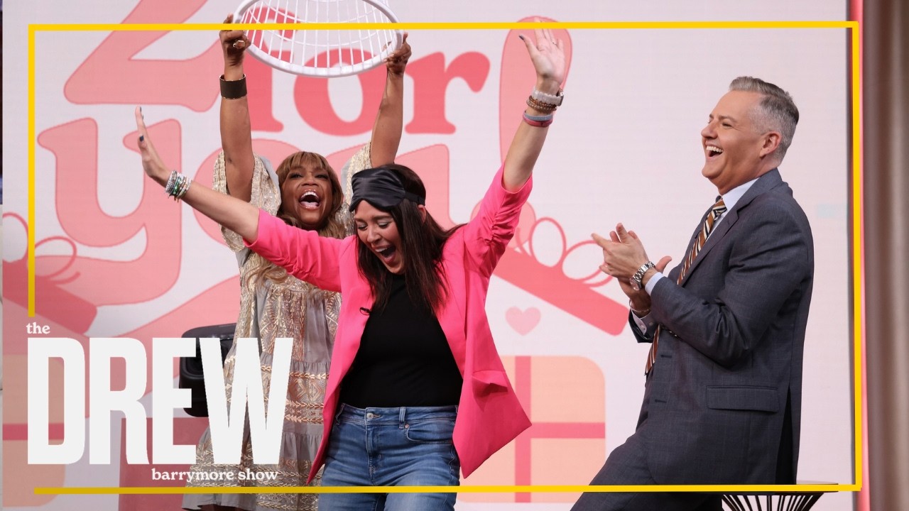Audience Member Tries Blindfolded Fuzzy Sock Challenge for Chance to Win Self-Care Prizes