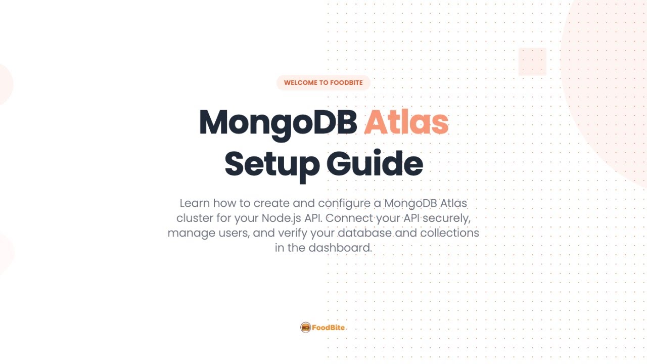 Setup MongoDB Atlas for Node.js API | FoodBite Guide - YouTube