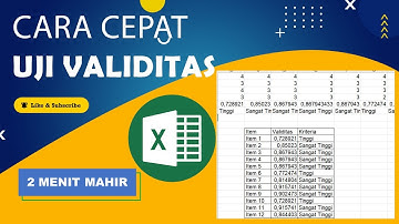 HITUNG CEPAT UJI VALIDITAS DI EXCEL PAKAI RUMUS INI