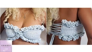 Part 1: Crochet Ruffly Bikini Set | Crochet Ruffle Bandeau Tube Top (A Cup - DD Cup)