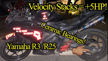 Yamaha R3 w/ TST WORX Velocity Stacks Dyno Tuned! +5 HP! Flattened Curve! Undertail Exhaust! (R25)