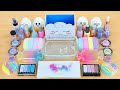 PASTEL SLIME Mixing makeup and glitter into Clear Slime Satisfying Slime Videos