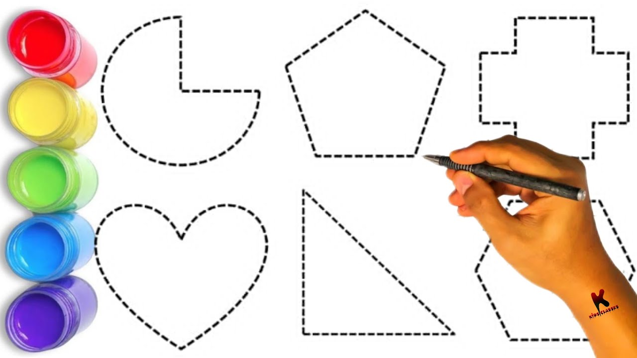 Shapes drawing activity learning video for Preschool kids and Toddlers ...