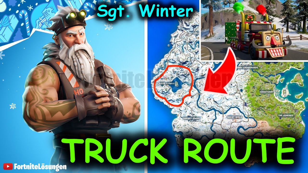 Sgt Winter Truck Route Fortnite HIER findet ihr Sgt. Winter auf dem