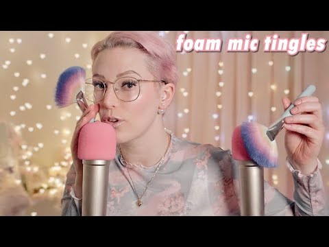 ASMR Deeply Tingly Foam Mic Scratching Triggers for Sleep & Rest (eng) with background music