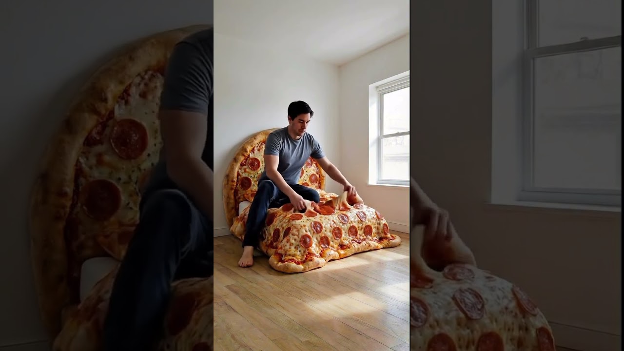 Sleeping like a slice of pizza 🍕😴Comfort level: EXTRA CHEESE 