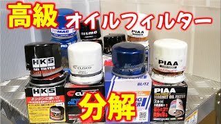 【第五弾】新品オイルフィルターの中身を徹底比較！チューニングパーツメーカーの闇を暴く！？メーカーさんガクブル案件！！