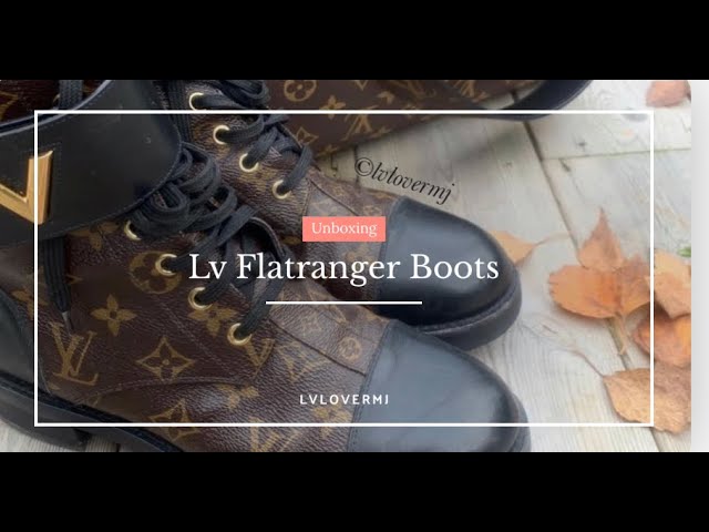 LOUIS VUITTON WONDERLAND FLAT RANGER BOOTS UNBOXING./ Close up and