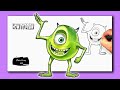 How to draw mike wazowski from monsters inc