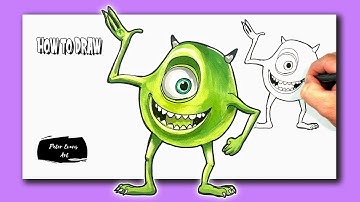 How to Draw Mike Wazowski from Monsters Inc