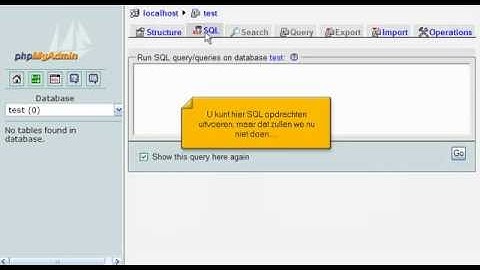 MySQL database beheren in phpMyAdmin