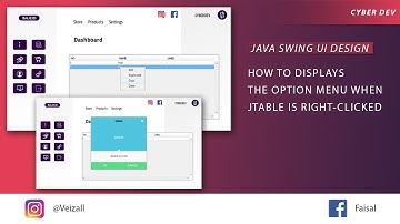 How To Displays The Option Menu When Jtable Is Right Clicked