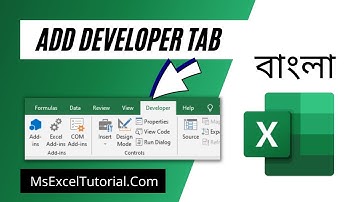 How to Add Developer Tab In Excel Ribbon - Learn Excel in Bangla
