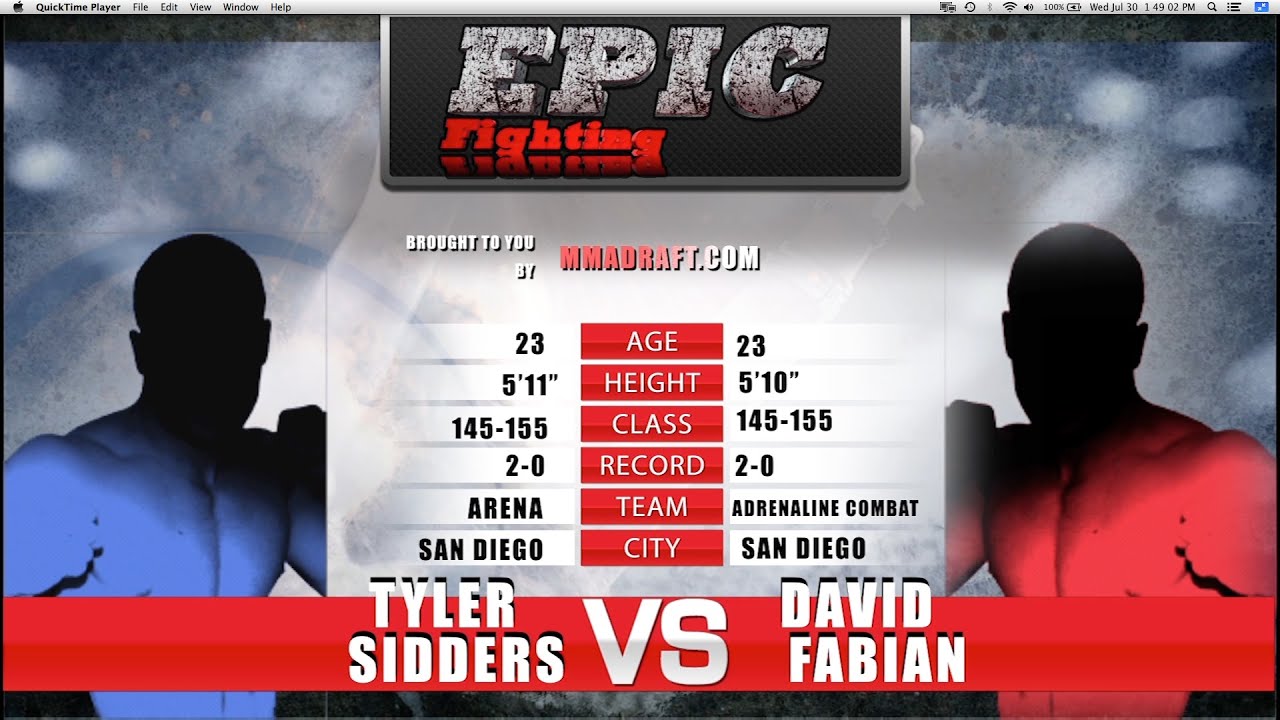 Epic Fighting TV Ep 01 Fight 03: Tyler Sidders vs. David Fabian mixed martial arts nantes