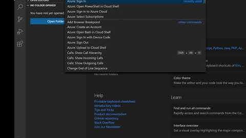 VS Code - Signing into Azure Cloudshell
