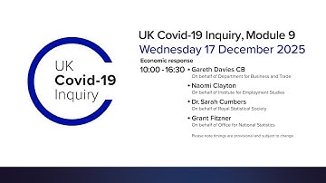 UK Covid 19 Inquiry - Module 9 Hearing - 17 December 2025 AM