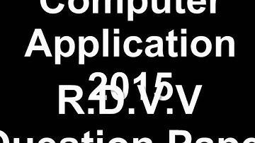 1st Semester | Computer Question Paper 2015 | R.D.V.V.