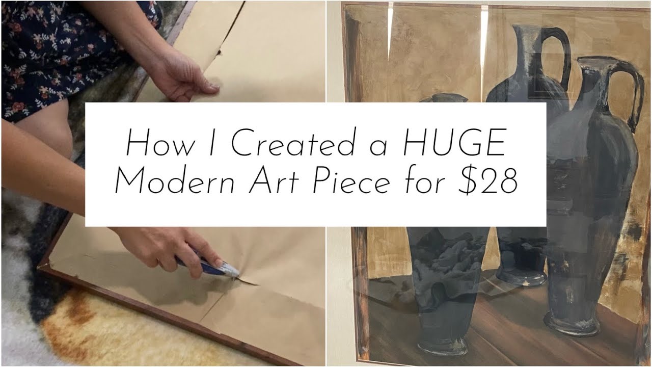 Fake High End Wall Art for $28 Thrifted Picture Repurposed | Change the Colors! Thrift Flip DIY ...