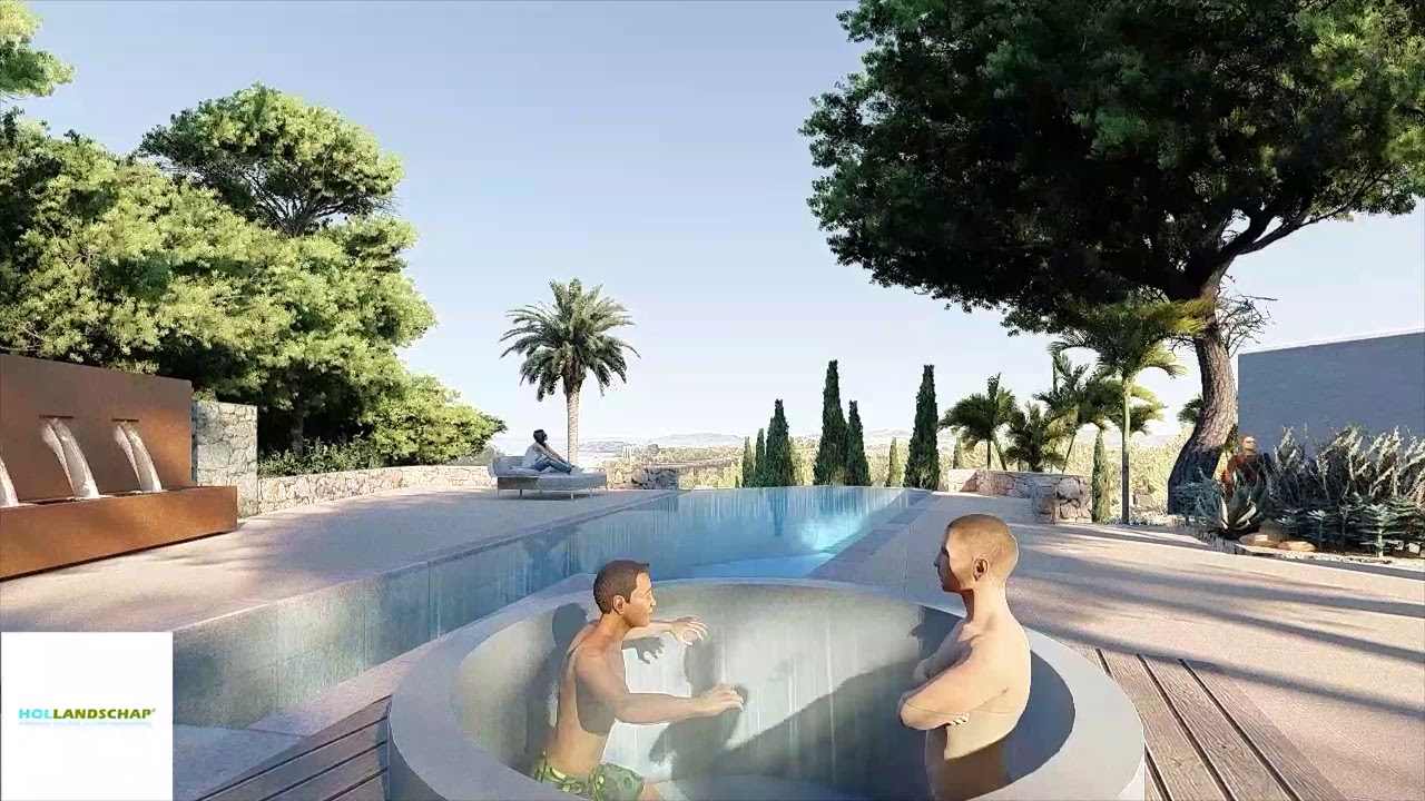 ARCHVIZ | Landscape architecture | Animation beautiful garden commissioned by Eurolandscape