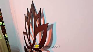 Sports Performance Lotus Om Metal Wall Art – Spiritual Yoga-Inspired Home Décor