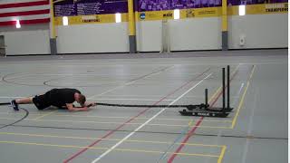 Plank thick rope sled drag