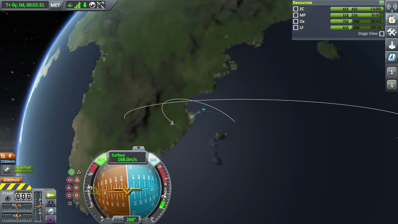 Booster Boostback and Landing Test | Kerbal Space Program